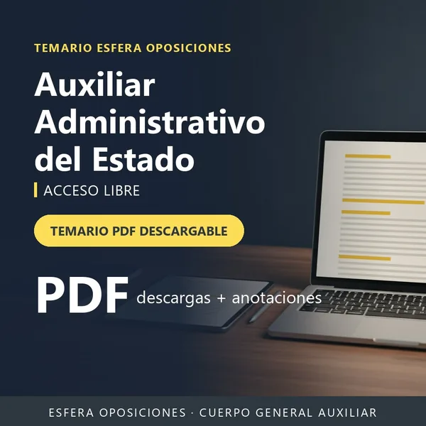 Temario en PDF descargable de Auxiliar del Estado · Acceso libre