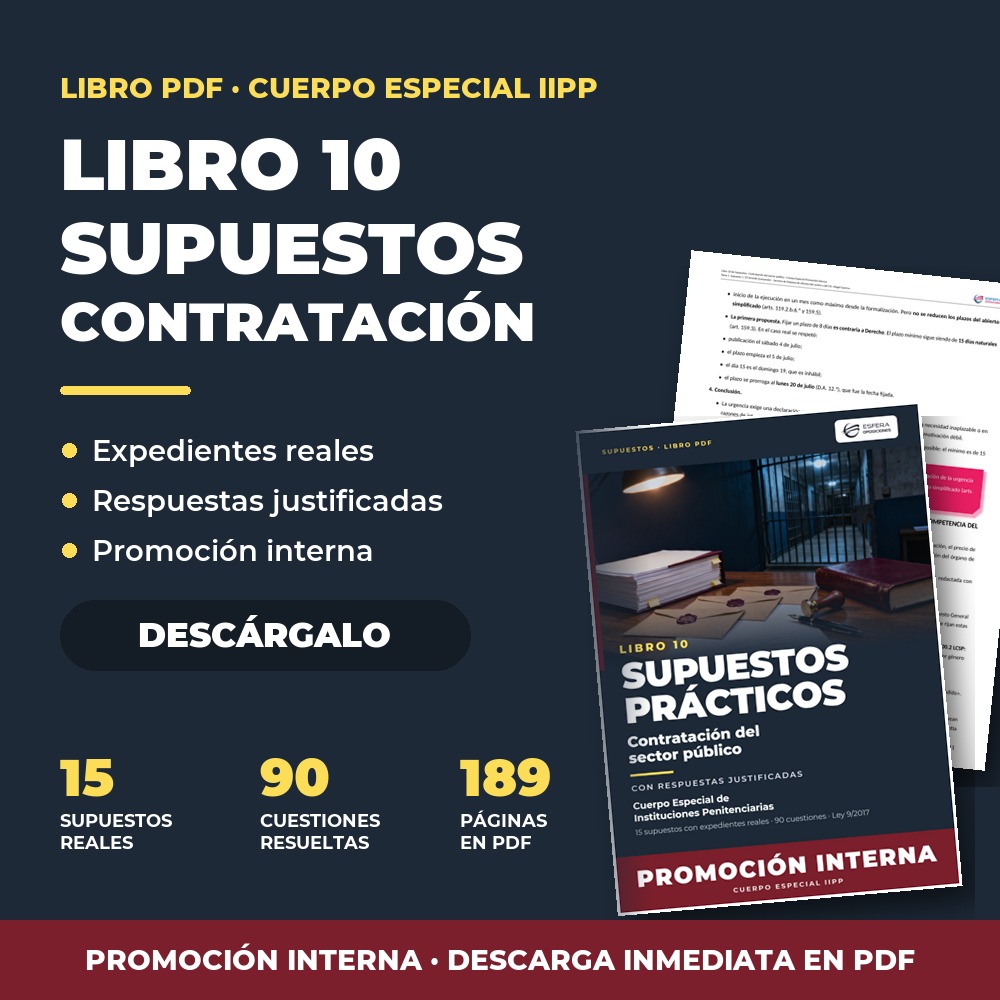 Portada de Libro 10 de Supuestos C. Especial Promoción Interna en PDF